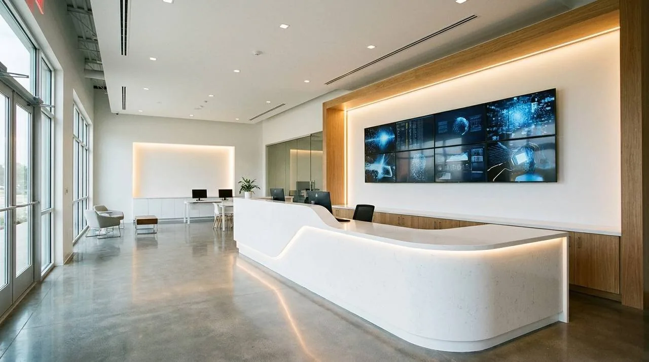 Access point providing Wi-Fi coverage across a hotel public area